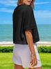 Womens Oversized Crop T Shirt Short Sleeve Workout Tee With Side Pockets