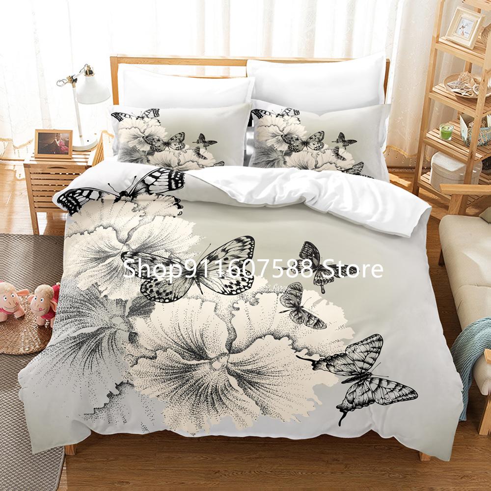 Black Death Moth Bedding Set Gothic Skull Duvet Cover Set Butterfly Bedclothes 2/3pcs Moon Stars Luxury Home Textiles