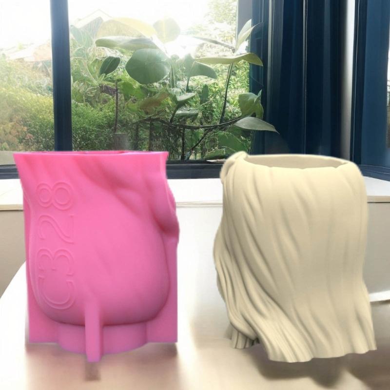 Little Girl Shaped Planter Mold Flowerpots Molds Silicone Concrete Mould Hand-Making Supplies for DIY Flowerpot Crafting