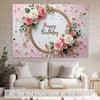 Birthday Party Backdrop Pink Polyester Banner Photo Booth Decoration 14