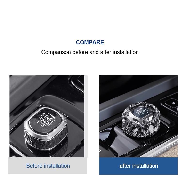 Car One Click Start Crystal Knob Cover Interior Modification Accessories for Volvo XC60 V60 S60 XC90 V90 S90