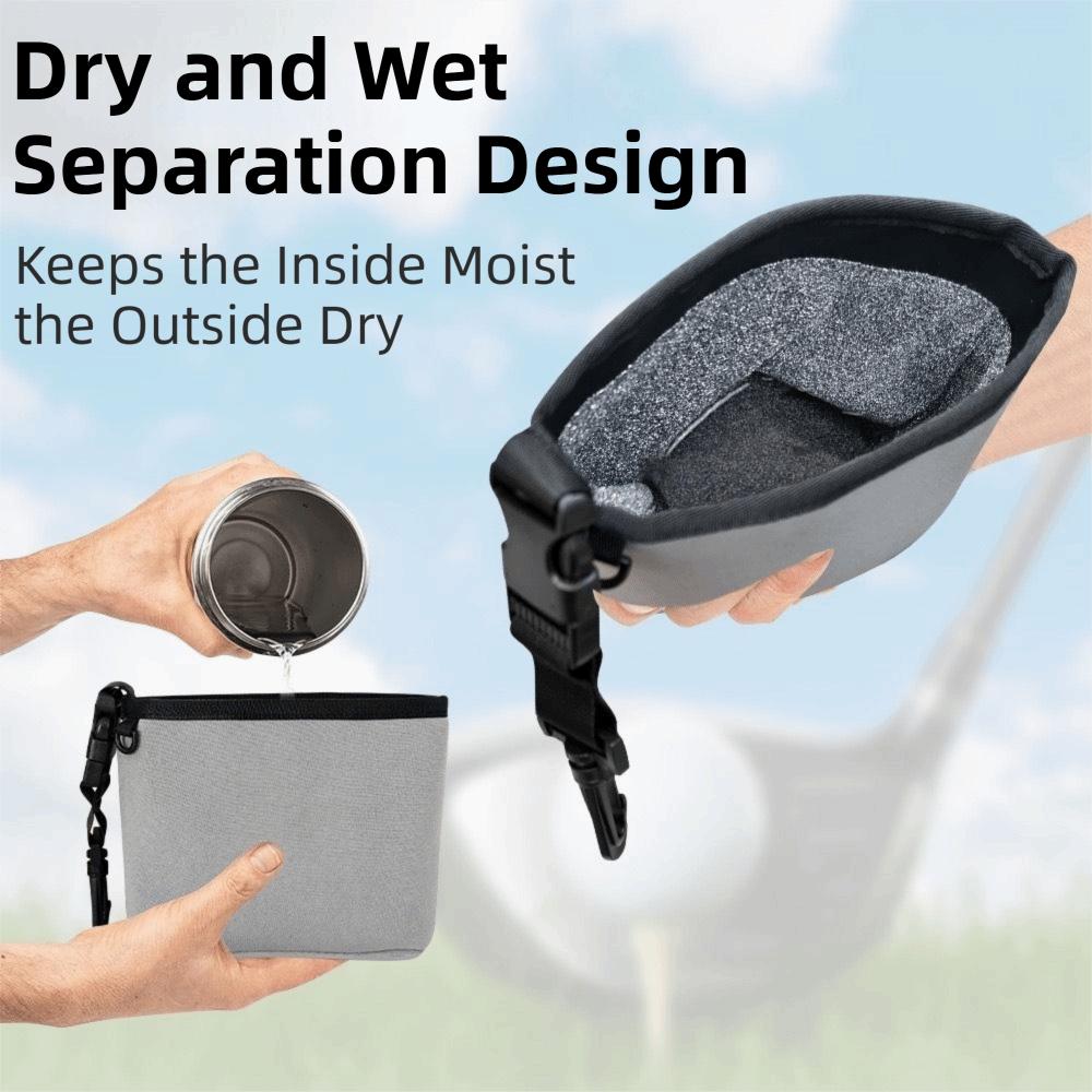 Portable Golf Cleaning Bag Washable Golf Ball Wash Bag  Golf Club Bag Accessories