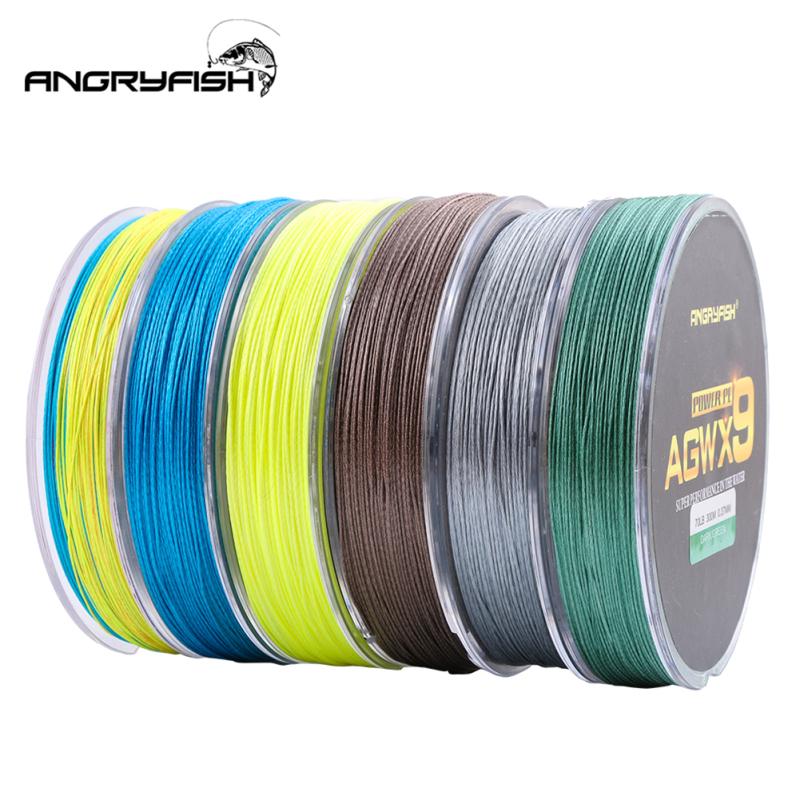 Buy ANGRYFISH Diominate X9 PE Line 9 Strands Weaves Braided 300m/327yds Super Strong Fishing