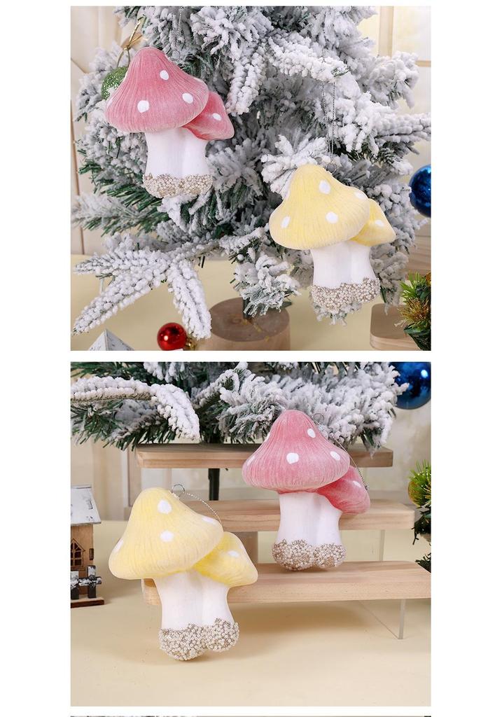 Christmas Mushroom Pendant Desktop Decoration Ornament for Tree Hanging