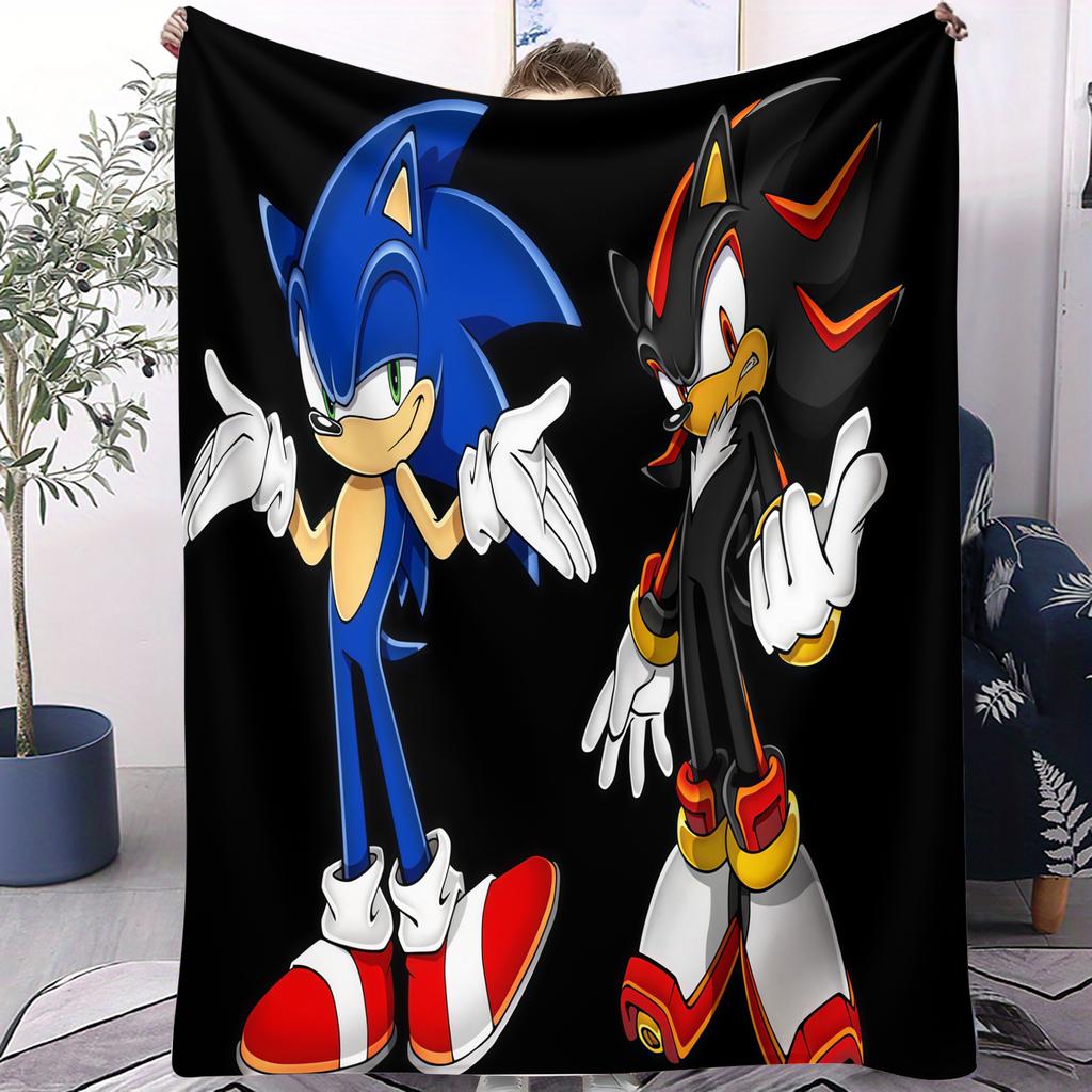 Sonic Portal Printed Blanket Comfortable Childrens Sofa Bed Blanket Small Cover Blanket Soft and Warm Gift for Sonic Fans Decor