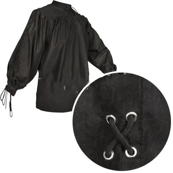 Fashion Men's Medieval Knight Warrior Costume Green Tunic Clothing Norman Chevalier Braid Pirate Saxon Shirt Men White Black