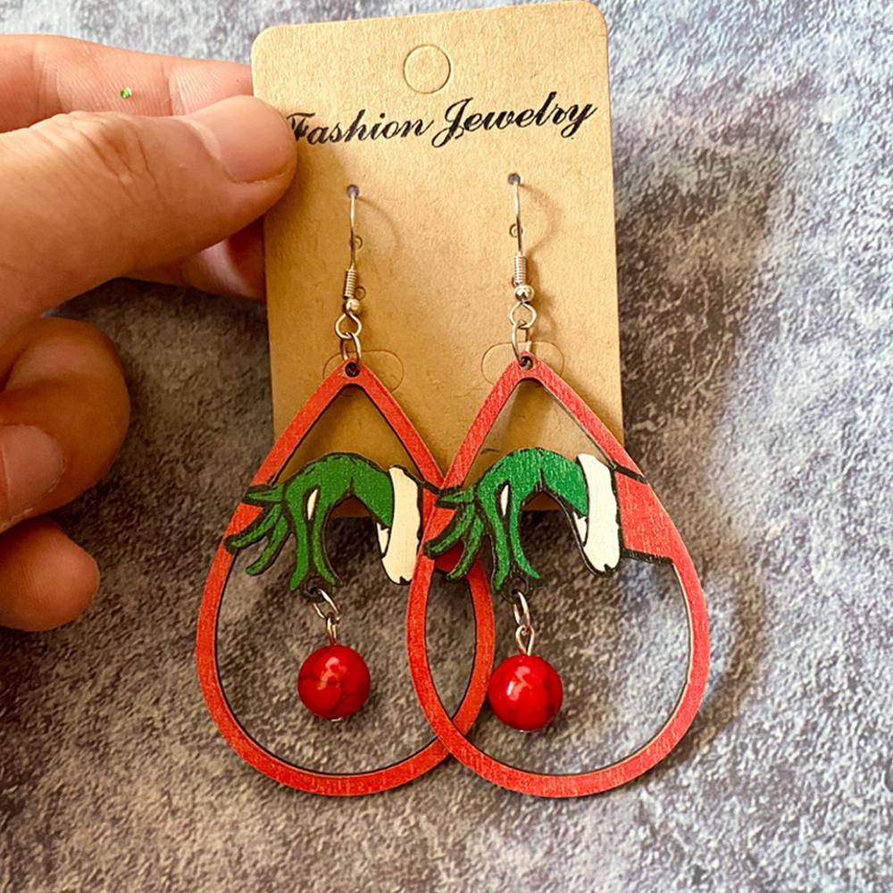 2 Pair Christmas Earrings Lightweight Long Dangle Earrings For Christmas