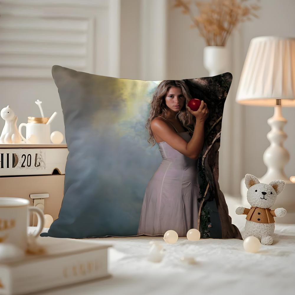 Shakira Cushion Cover Anti-dustmite Pillowcase Invisible Zipper Silky Short Plush Sofa Cushion Cover