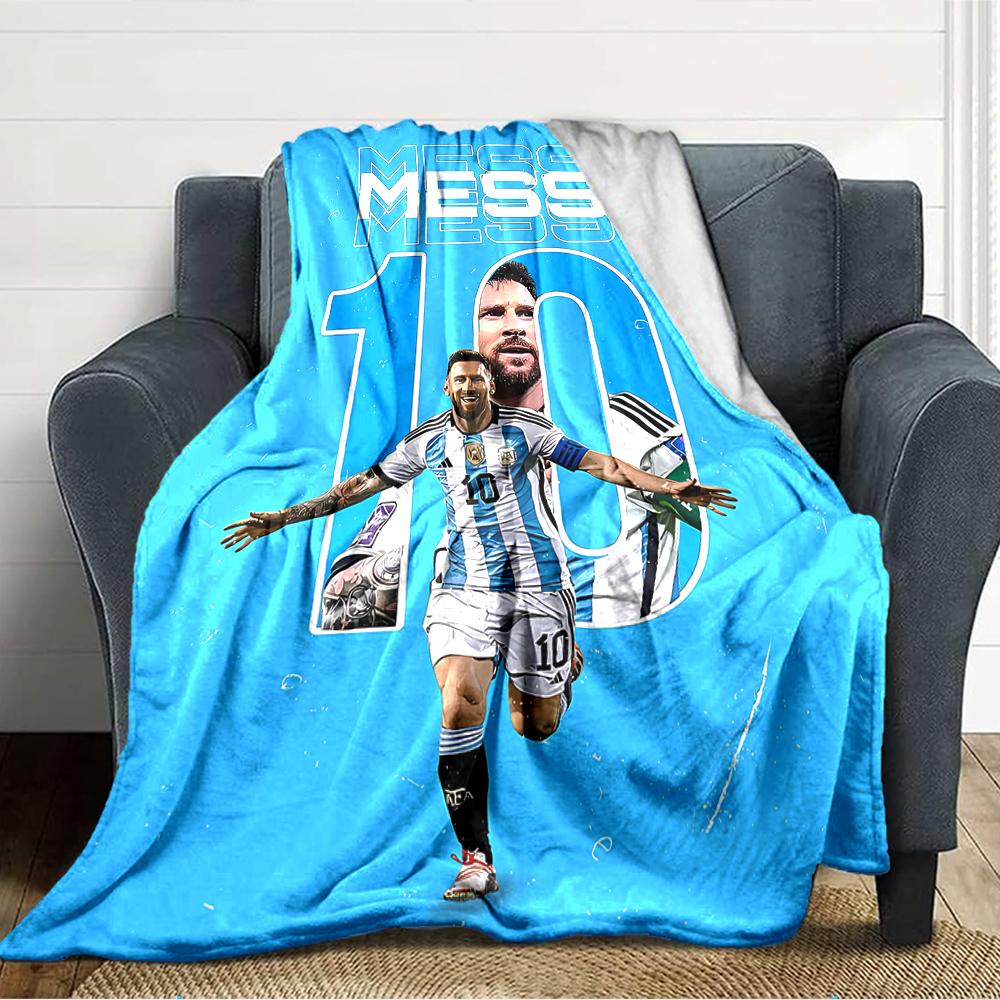 1pc Football Star (2) Blanket, Gift, for Men and Women, Soft Blanket, Good for Sofa Bed Couch Travel, Lightweight Flannel Blanket