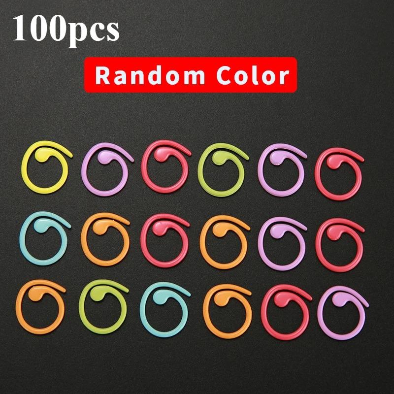

Metal Stitch Markers Helical-Shaped Crochet Markers Ring Multicolor Crochet Locking Markers for Knitting and Crocheting (Multico 100pcs різнокольоровий