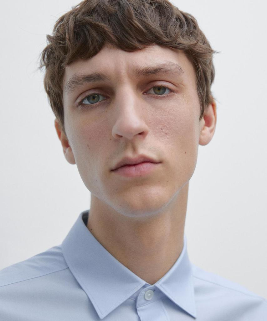 Masimodutti Cotton Blend Stretch Shirt