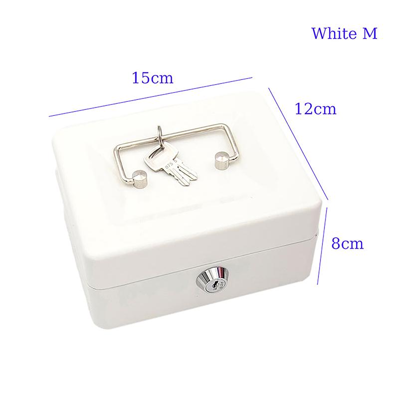 Practical Mini Petty Cash Money Box Stainless Steel Security Lock Lockable Safe Small Fit For House Decoration