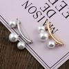 1PC Enamel Pin Fashion Pearl Fixed Strap Charm Safety Pin Brooch Sweater Cardigan Clip Chain Brooches Jewelry Anti Wearing Pins