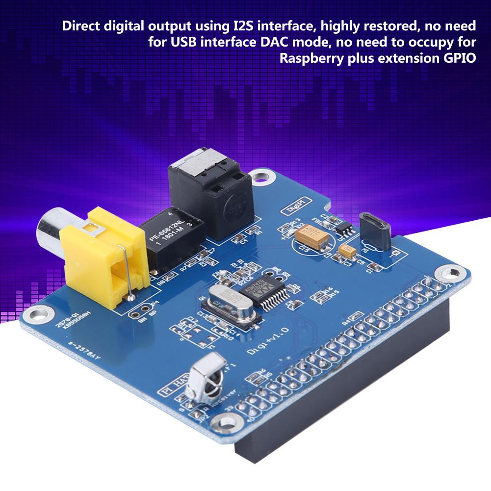 For  3/2B HIFI DiGi Digital Sound Card I2S SPDIF Expansion Board Fiber Optic Module