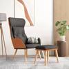 Day and Night - Day and Night Relaxation Armchair with Dark Gray Fabric and Synthetic Leather Stool