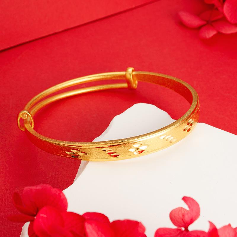 Ladies' High-End Four-Leaf Clover Gold-Tone Bracelet