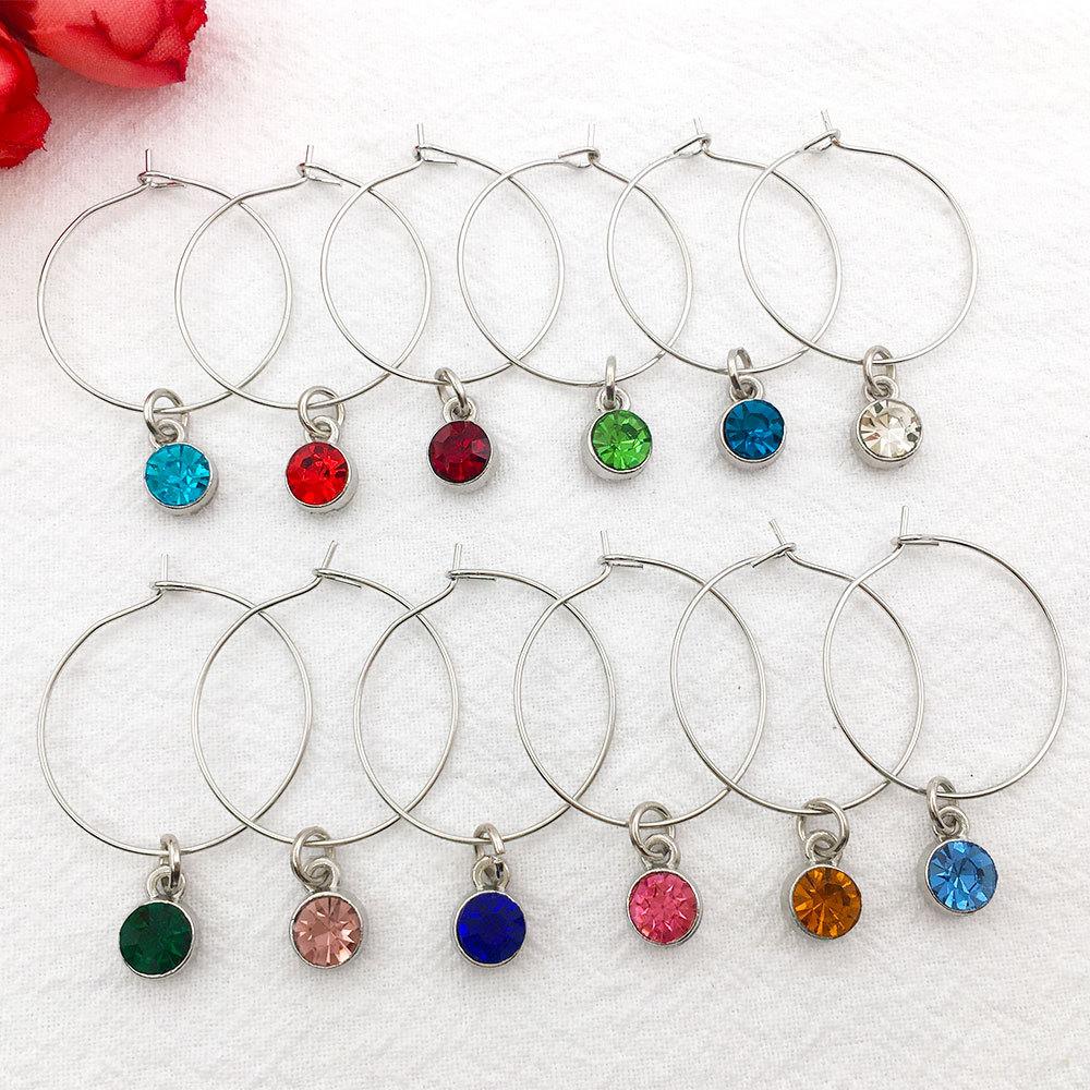 Nine-Character Earrings, Simple Earrings, Earrings, Studs, Red Wine Set, Handmade Creative Diy Round Earrings Material