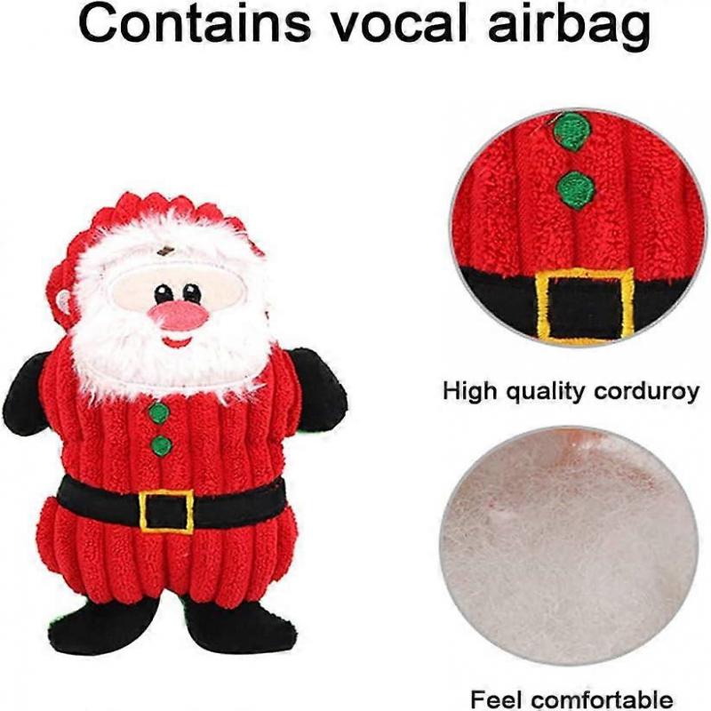 Christmas Dog Squeak Toy, Dog Plush Squeak Toy, Christmas Dog Toy Santa Claus Vocal Plush Pet Toy Snowman Interactive Puppy Toy