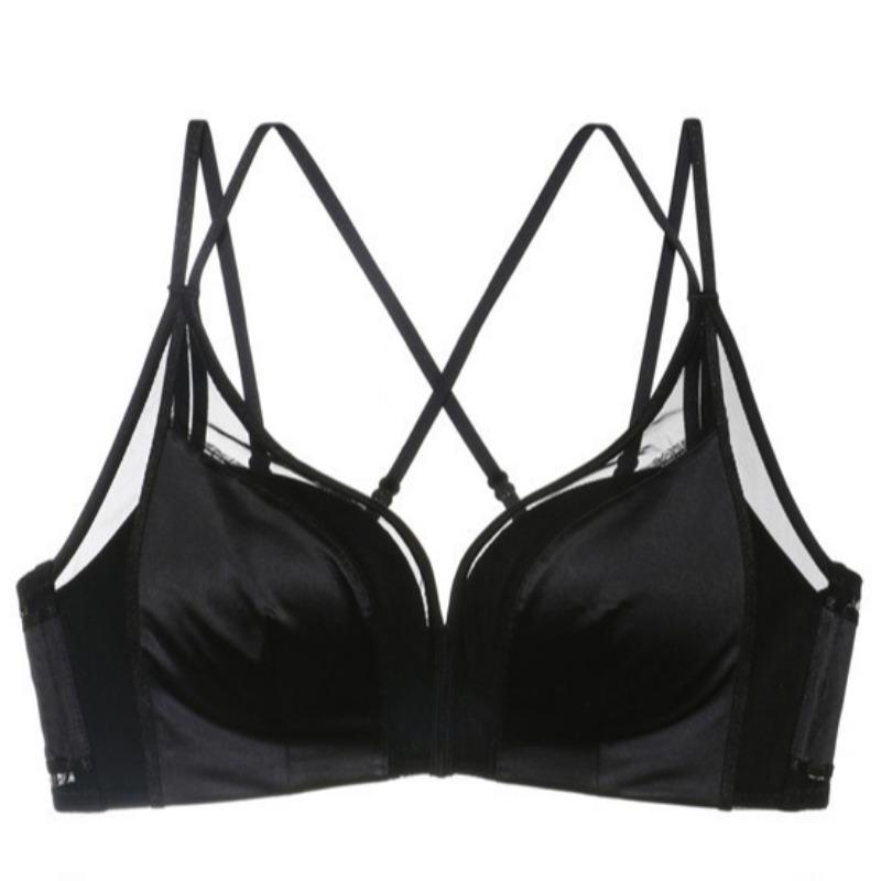 Sexy and Comfortable Lace-trimmed Medium-thick Cup Small Chest Push-up Beautiful Back Bra Set