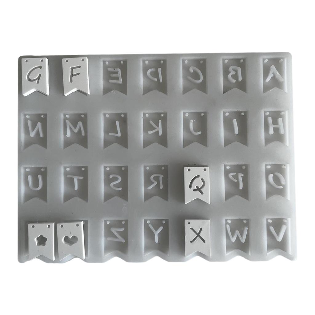 Silicone Alphabet Banner Mold Hand-Making Pendant Moulds Silicone Texture Suitable for Wall Decoration and Art Crafting
