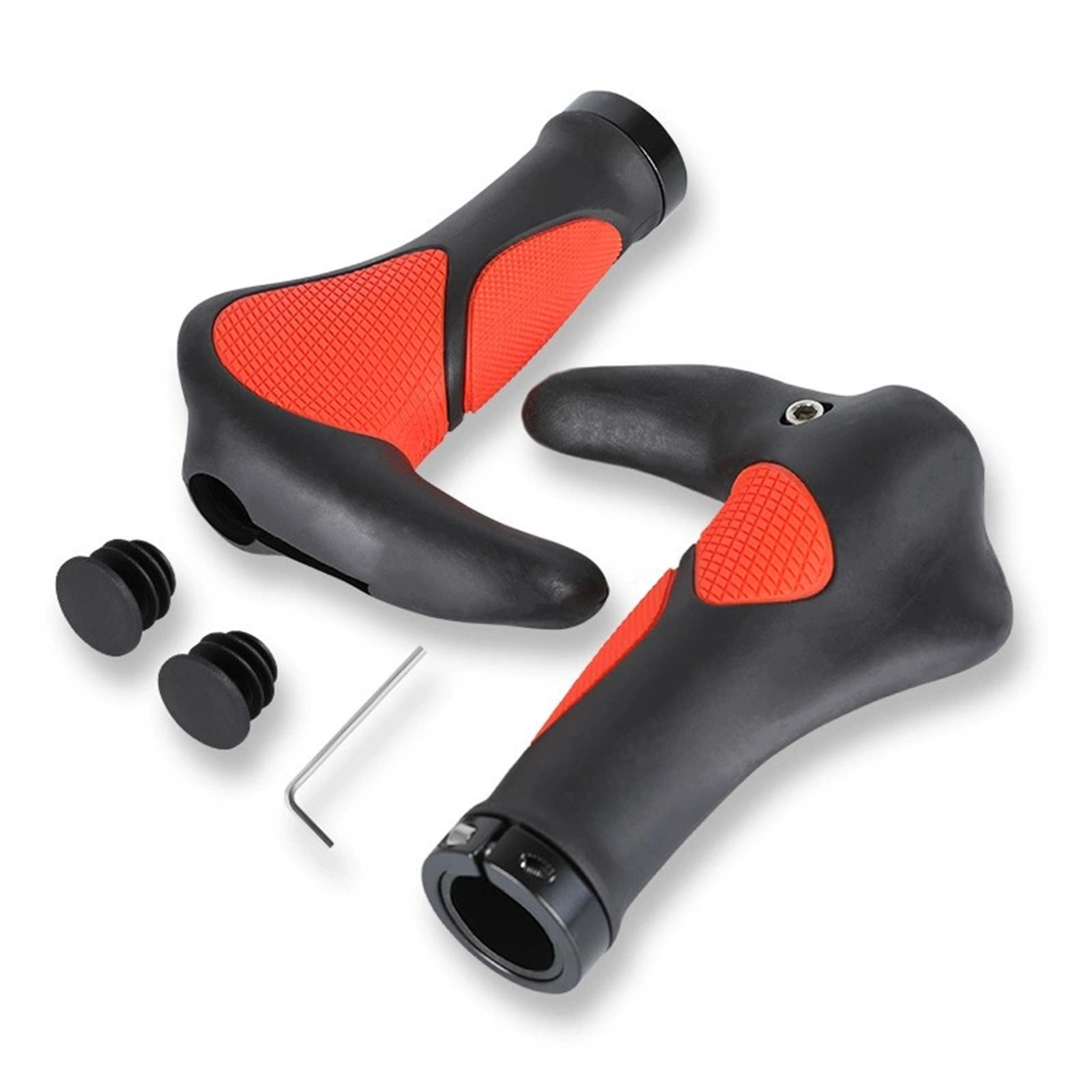 

Handlebars – Rubber Grip Covers with Bull & Sheep Horn Design, Fixed Mountain Bike Sub-Handlebars with Lock One Size
