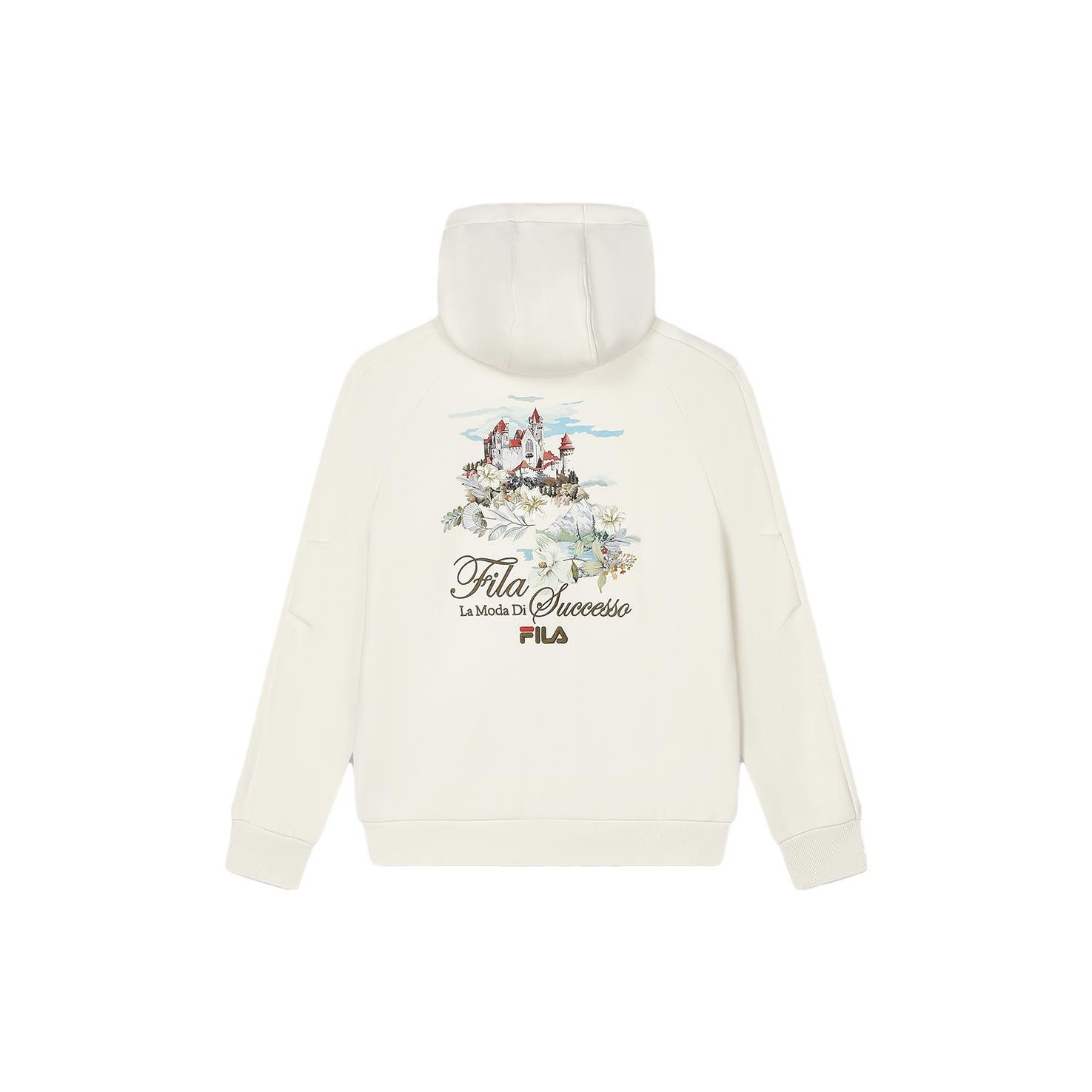 

FILA Floral Print Casual Hoodie Women hoodies Ceramic-White F11W348230F-IV L