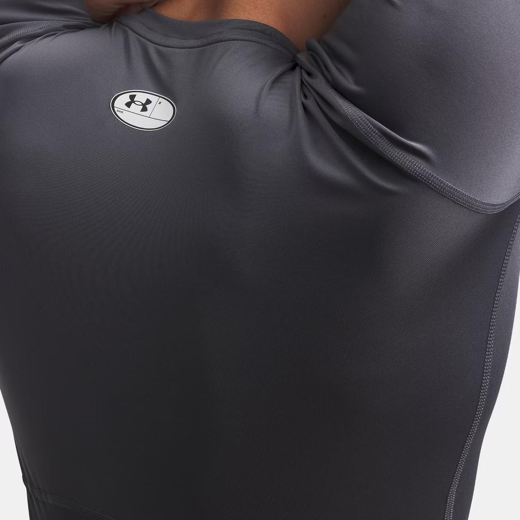 Under Armour HeatGear Fitted Logo Crew Neck Raglan Long Sleeve T-Shirt Men Tops 1361524-025