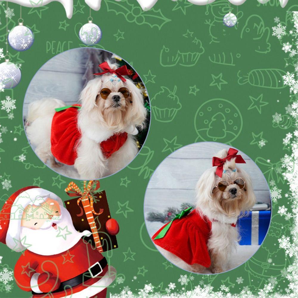 Soft Dog Winter Clothes Breathable Cats Christmas Dress Pet Outfit Pet Christmas Costume  Xmas
