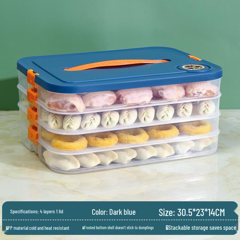 Dumpling Freezer Tray: Portable Multi-Layer Storage Box for Fresh Wontons