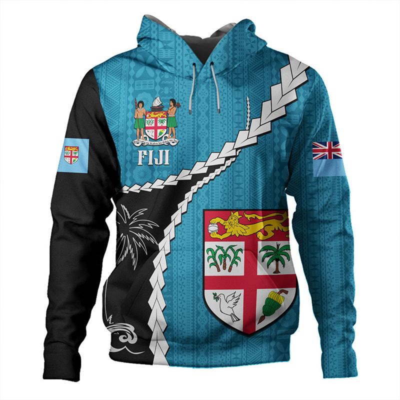 New 3D Print Fiji Independence 1970 Tapa Style Polynesian Hoodies For Men Fashion Streetwear Cool Hooded Sweatshirts Top Clothes