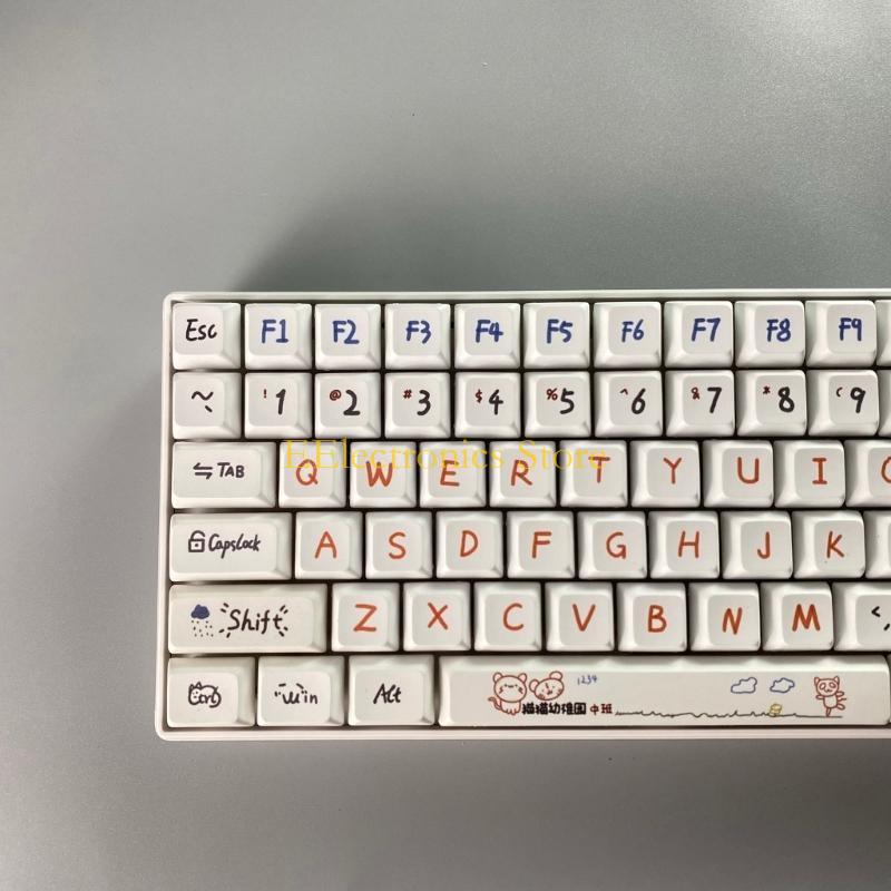 B03C 122 клавиши Детский сад PBT DYE-SUB Колпачки клавиш Профиль XDA для механической игровой клавиатуры Переключатели Cherry Mx China Mainland