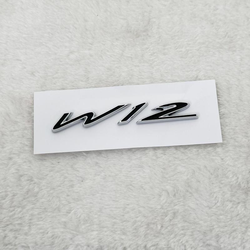 Car W12 Logo Trunk Fender Body Badge Emblem Decals Sticker For Bentley Continental GT Flying Spur Bentayga Mulsanne Parts blvc8