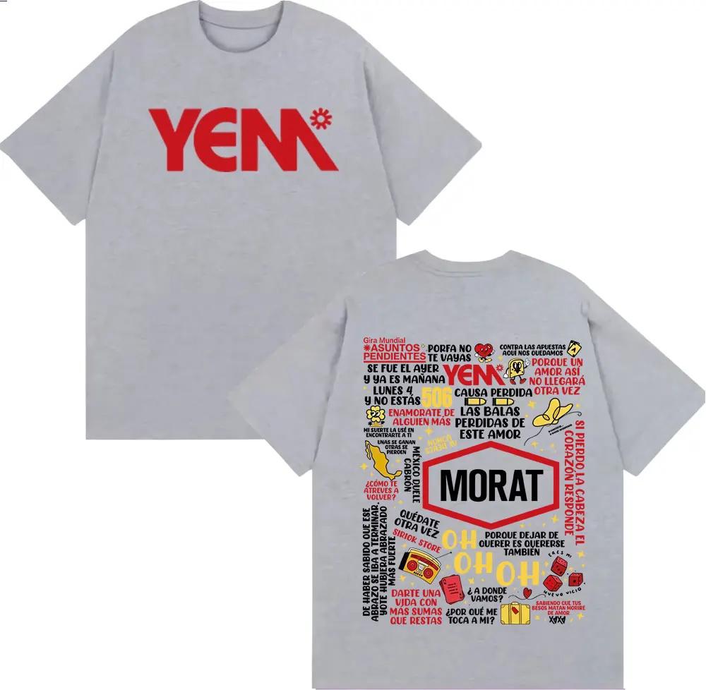 2026 Band Morat Asuntos Pendientes Yem Printed T Shirt Unisex Women Harajuku Hip Hop Vintage Tshirts Casual Short Sleeve Tshirt
