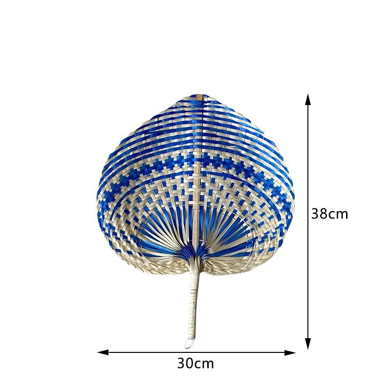 Bohemian Hand Woven Cattail Leaf Fan Natural Summer Cooling Manual Fan Wall Decor for Bedroom Picnic Housewarming Gift