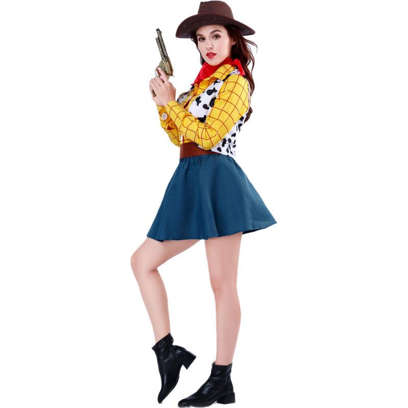 Lustiges und farbenfrohes Toy Story 4 Cowboy Woody Kostümset für Paare in den Größen M-xl