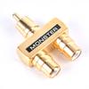 Kobbergullbelagt Rca Audio Video Splitter 1 Hann til 2 Hunn Converter Adapter