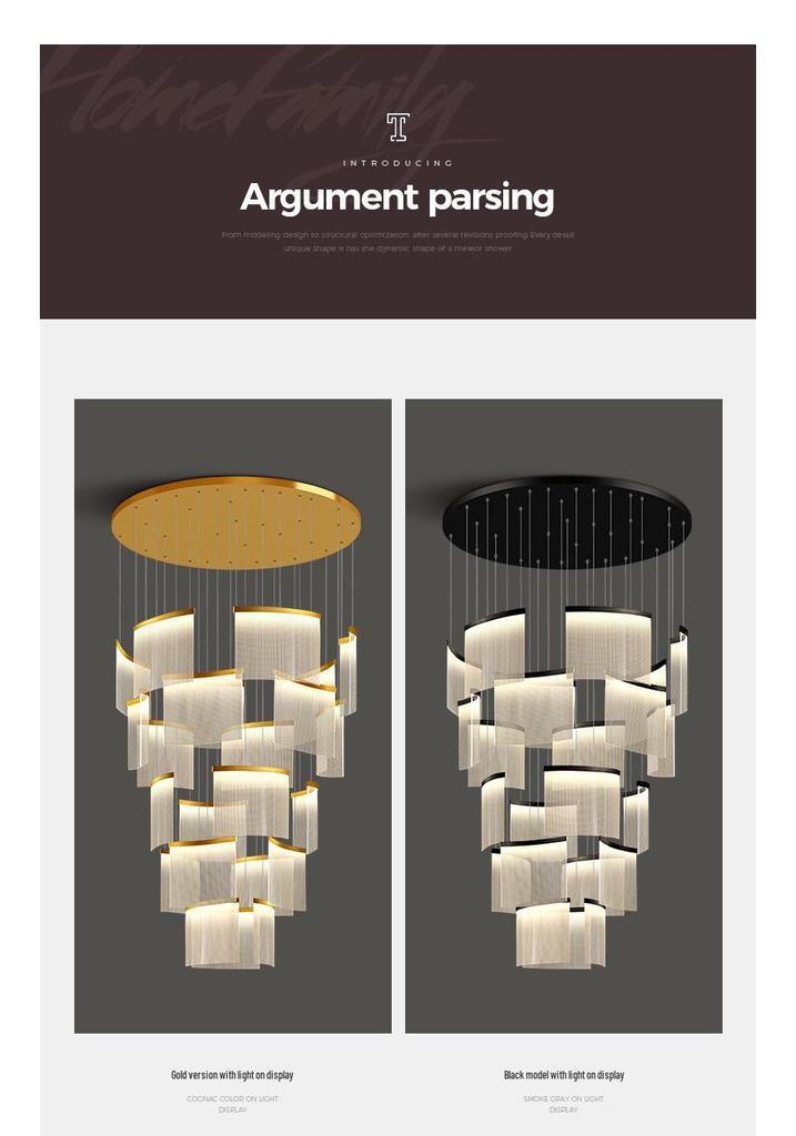 Duplex Large Modern Chandelier for Luxury Villa, Creative Living Room, Hotel Lobby, Sales Office, Loft, and Staircase.