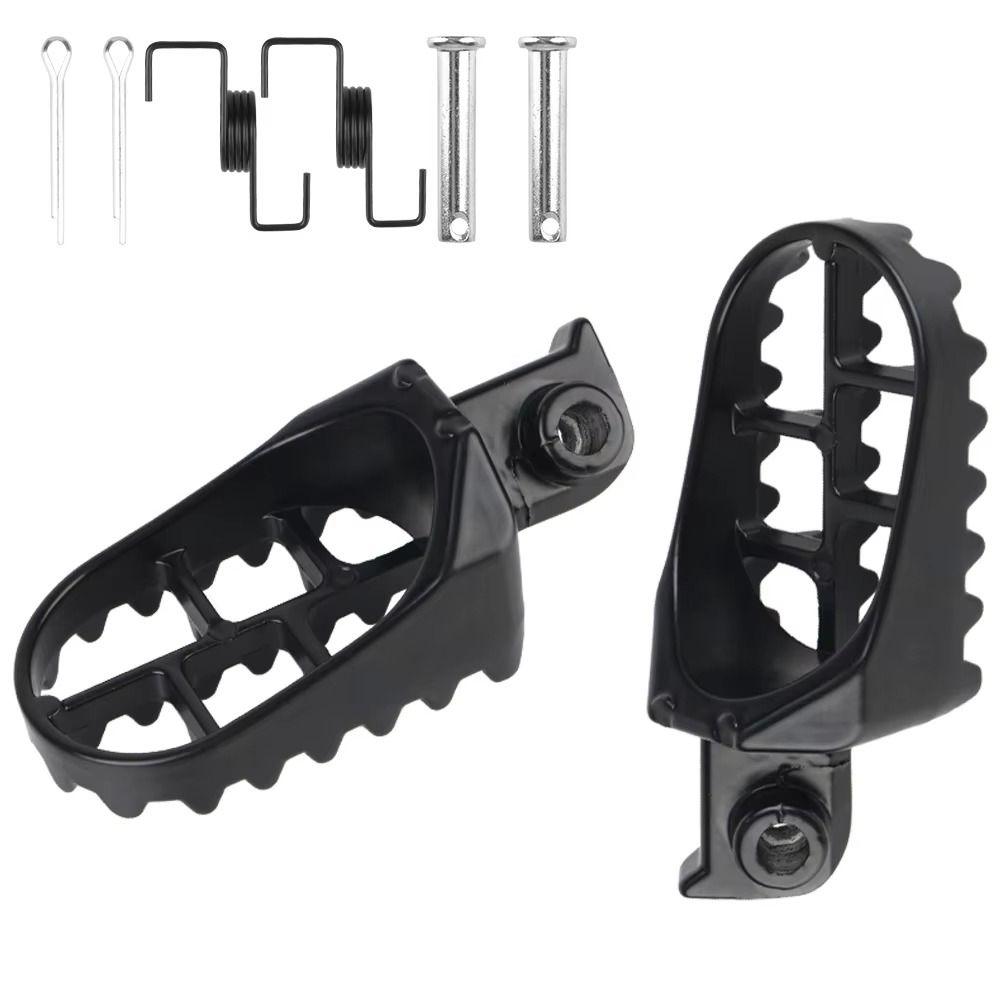 Black/Silver Motorcycle Pedals Iron Material Dirt Bike Footrest Motorcycle Foot Pegs  Motorbike