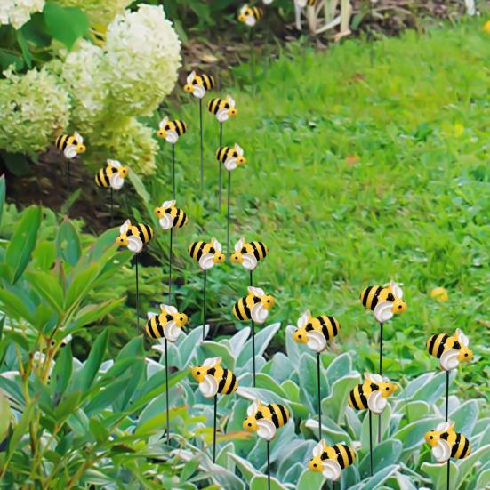 10Pcs Ladybug Garden Stake Weather-proof Heavy Duty Outdoor Patio Yard Lawn 3D Flower Mushroom Bee Spike Stick Decoration Ornament