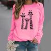 Giraffe Pattern Long Sleeve Round Neck Women's Sweatshirt
