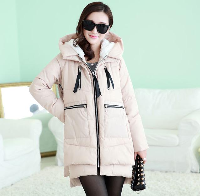 Kabát Zimní móda Ženy Osobnost Pevný teplý kabát s kapucí a kapsou Parka