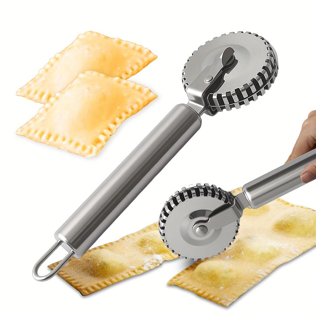 1 Stück Dekorativer Rollschneider aus Edelstahl, Multifunktionaler Kantenroller zum Backen, Ganzstahl-Prägewerkzeug
