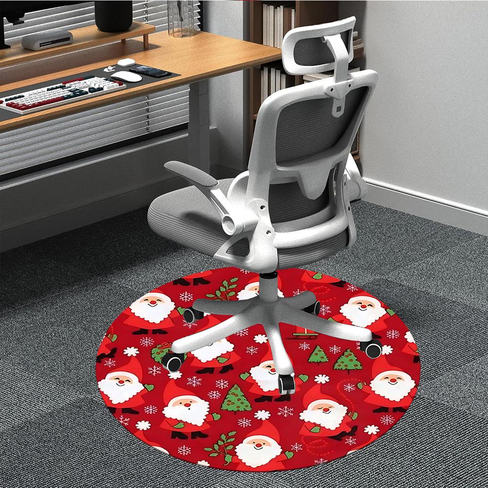 

1pc Santa Claus Chair Carpet for Office, Round Non-Slip Durable Large Size Office Carpet, Suitable for Office, Beautiful Decoration 80cm
