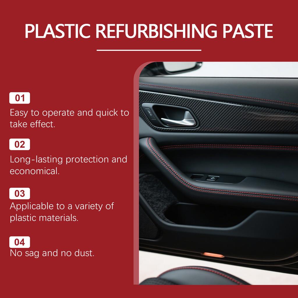 Car Plastic Care Cream, With Sponge Included, Interior Cleaning, Plastic Refurbishment Cream