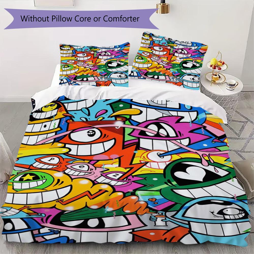 One-eyed Monster Pattern Bedding,Quilt Set Quilt Cover Pillowcase Home Birthday Gift (1*duvet Cover+2*pillowcase,without core)ZSJT0917334