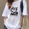 Casual Loose Fit Women's Printed Short Sleeve T-Shirt, Suitable for Street Style & Daily