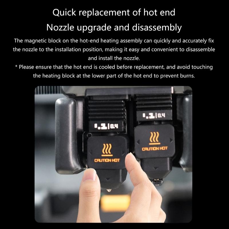 Quick Release Integrated Hotend Assembly With Silicone Sock Detachable Nozzle for H2D Mini Series 3D Printers