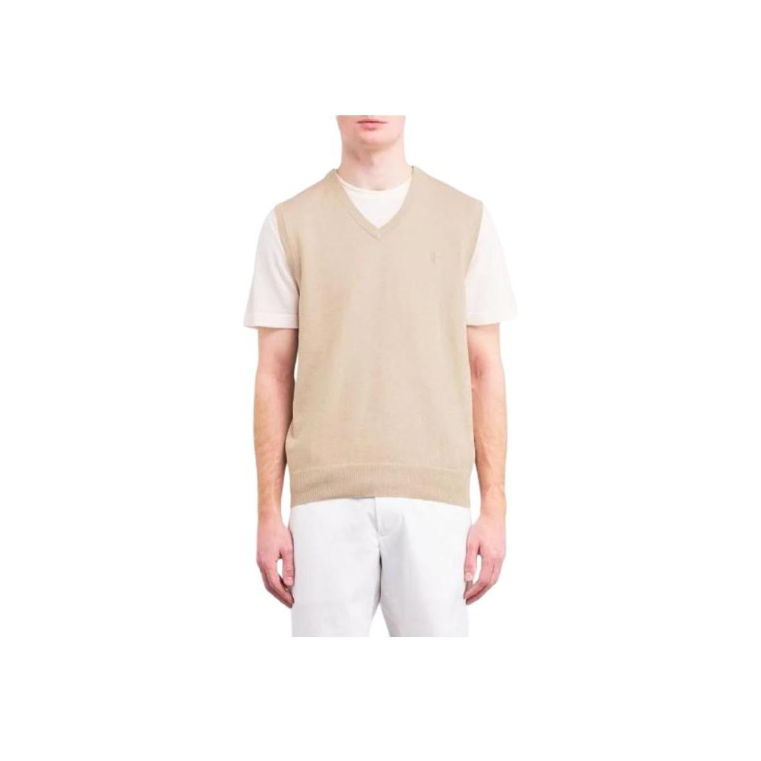 

Polo Ralph Lauren Мужской трикотажный жилет с V-образным вырезом и вышивкой логотипа маленькой пони, бежевый 710742839-004 M