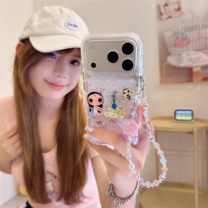 Hobby Cartoon Glitter Jade Phone Case for iPhone 17, 16 Pro Max, 15, 14