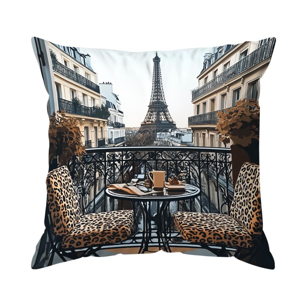1pcs Landmark Buldings  Paris Pillowcase Square Bedroom Cushion Covers Zipper Living Soft Home Comfortable Decor 45x45cm
